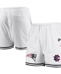 New England Patriots Logo Team White Mesh Shorts - Men