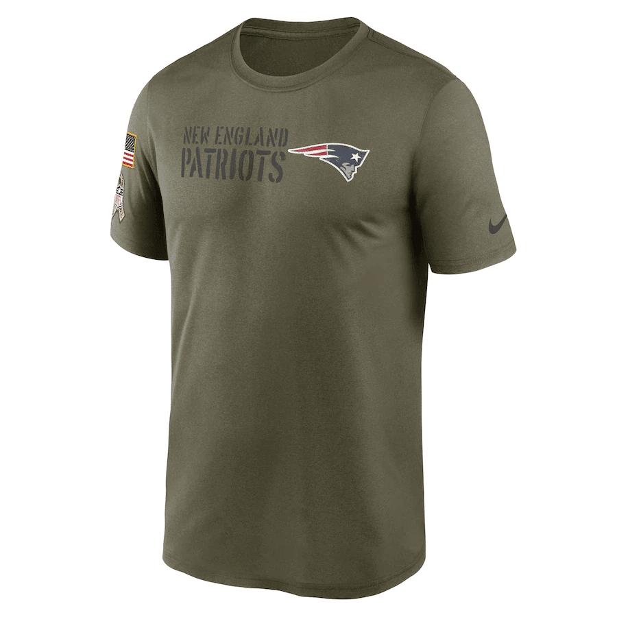 New England Patriots Men 2022 Salute to Service Legend Team T-Shirt - Olive