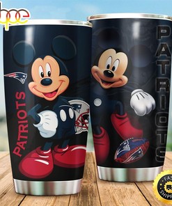 New England Patriots Mickey Mouse Disney NFL Football Teams Big Logo 8 Gift For Fan Travel Tumbler - Official NFL Fan Tumbler