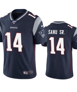 New England Patriots Mohamed Sanu Navy 100th Season Vapor Limited Jersey