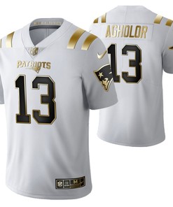 New England Patriots Nelson Agholor 13 2021 Nfl Golden Brandedition White Jersey Gift For Patriots Fans