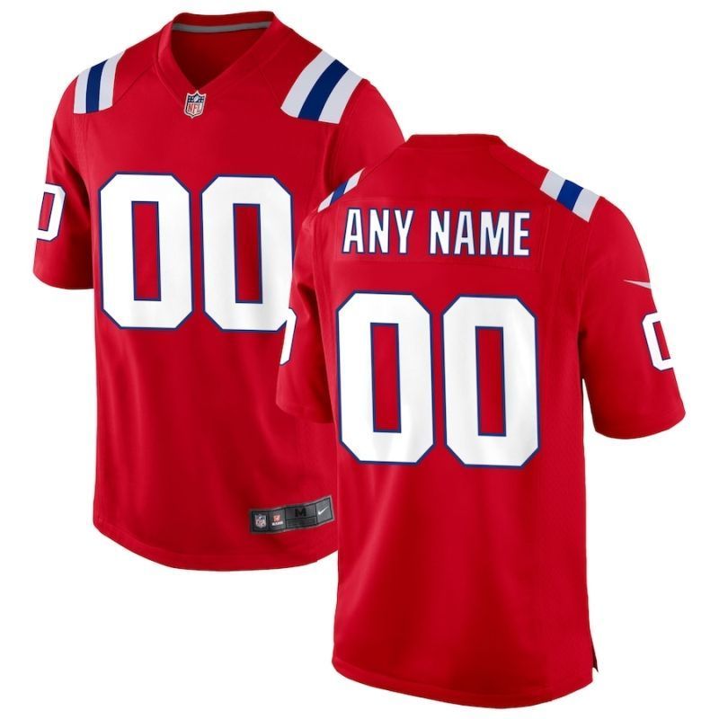 New England Patriots Nfl 2020 Personalized Custom Red Custom Jersey