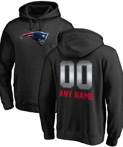New England Patriots Nfl Pro Line By Branded Personalized Midnight Mascot Pullover Hoodie - Black