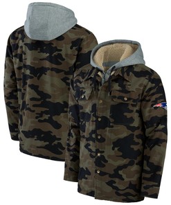 New England Patriots Nfl X Darius Rucker Collection By Canvas Full-zip Hoodie - Camo