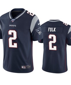 New England Patriots Nick Folk Navy 100th Season Vapor Limited Jersey