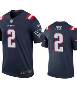 New England Patriots Nick Folk Navy Color Rush Legend Jersey