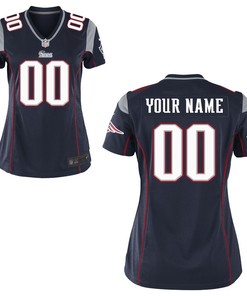 New England Patriots Nike Womens Custom Game Jersey - Navy Blue