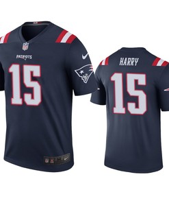 New England Patriots Nkeal Harry Navy Color Rush Legend Jersey