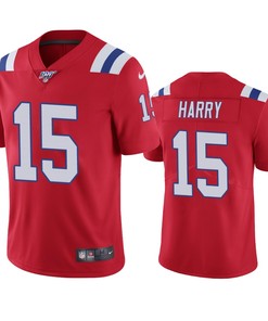 New England Patriots Nkeal Harry Red 100th Season Vapor Limited Jersey