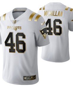 New England Patriots Raekwon Mcmillan 46 2021 Nfl Golden Brandedition White Jersey Gift For Patriots Fans