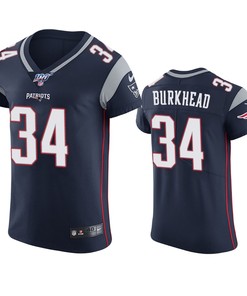 New England Patriots Rex Burkhead Navy 100th Season Vapor Elite Jersey