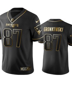 New England Patriots Rob Gronkowski Black Golden Edition 2019 Vapor Untouchable Limited Jersey - Mens