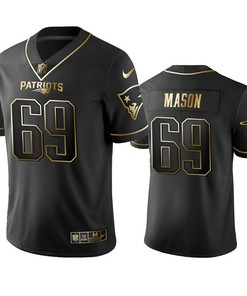 New England Patriots Shaq Mason Black Golden Edition 2019 Vapor Untouchable Limited Jersey - Mens
