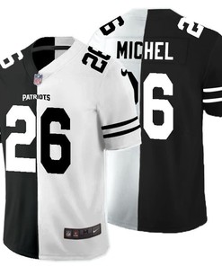 New England Patriots Sony Michel #26 Nfl 2020 Black And White Jersey