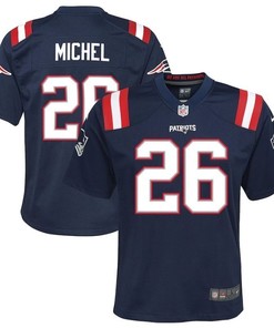 New England Patriots Sony Michel #26 Nfl 2020 Black Blue Jersey