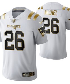 New England Patriots Sony Michel 28 2021 Nfl Golden Brandedition White Jersey Gift For Patriots Fans