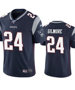 New England Patriots Stephon Gilmore Navy 100th Season Vapor Limited Jersey