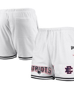 New England Patriots Team White Mesh Shorts - Men