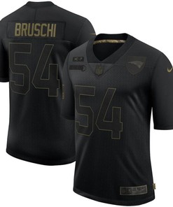 New England Patriots Tedy Bruschi #54 Nfl 2020 Black Jersey