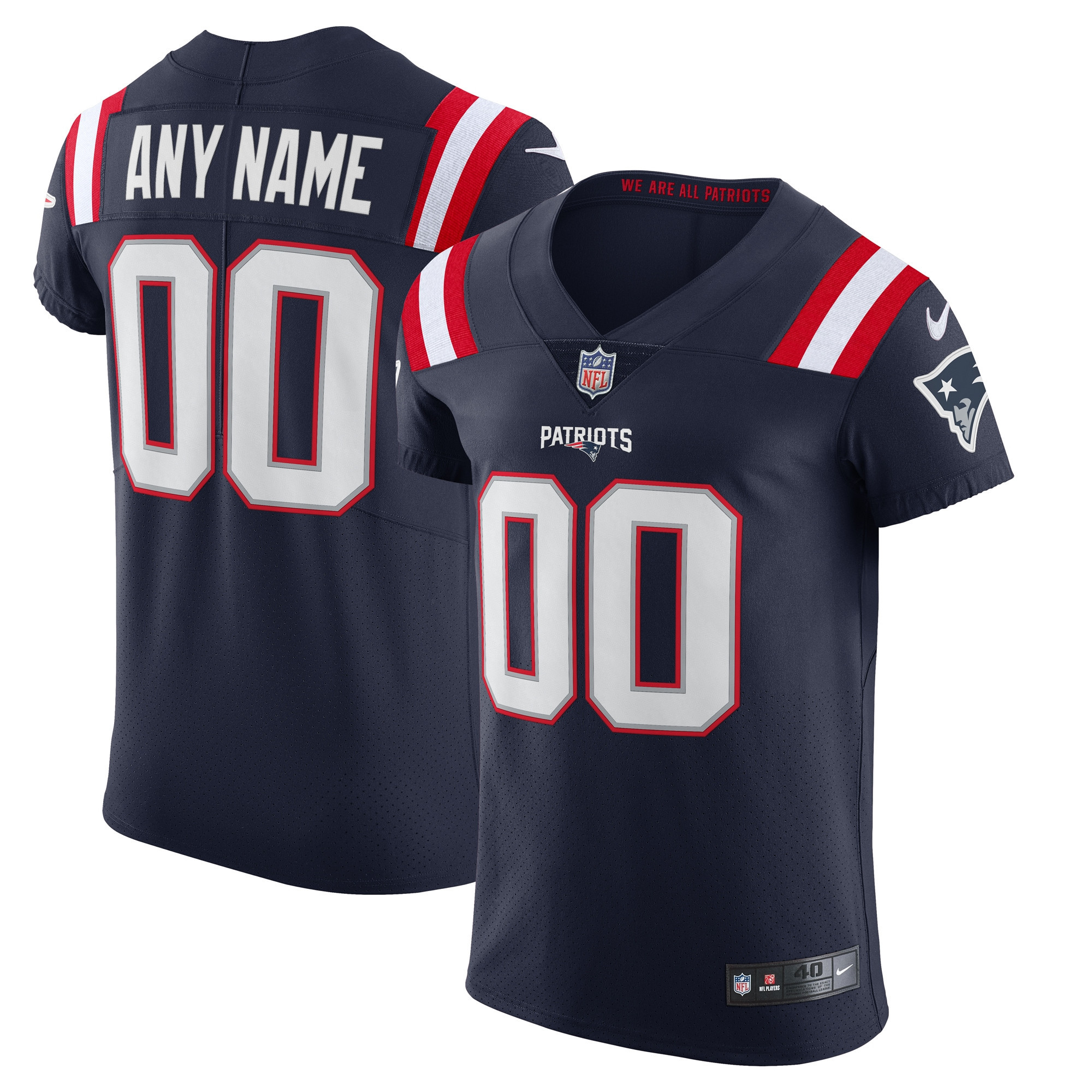 New England Patriots Vapor Elite Custom Jersey Navy Custom Jerseys Nfl