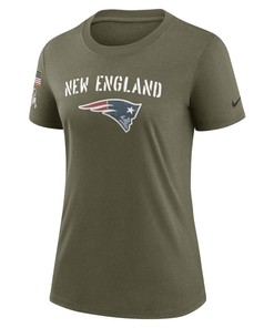New England Patriots Women's 2022 Salute To Service Legend T-Shirt - Olive