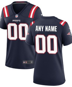 New England Patriots Womens Custom Game Jersey Navy Custom Jerseys Nfl