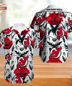 New Jersey Devils Aloha Shirt, Hawaiian Beach Shirt