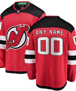 New Jersey Devils Fanatics Branded Home Breakaway Custom Jersey - Red Custom Jerseys Nhl