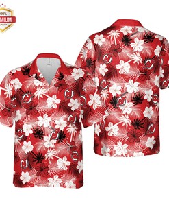 New Jersey Devils Hawaii Floral Pattern Shirt Hawaiian Shirt