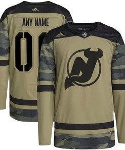 New Jersey Devils Military Appreciation Team Custom Practice Jersey - Camo