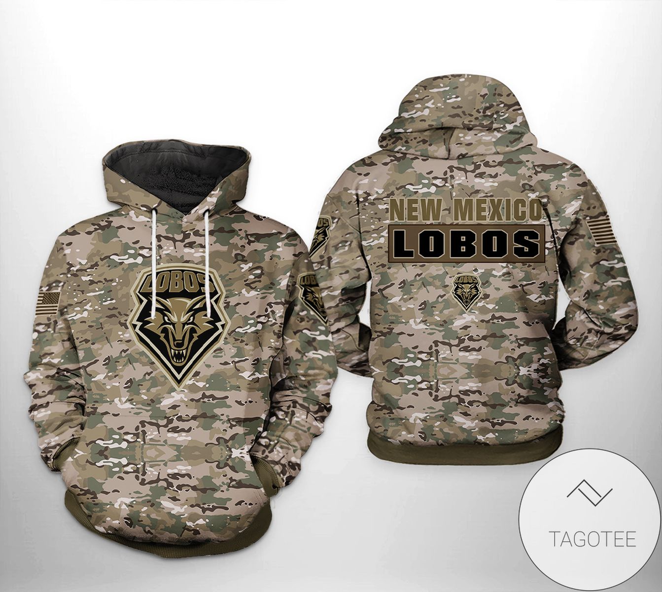 New Mexico Lobos NCAA Camo Veteran 3D Printed Hoodie