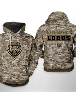 New Mexico Lobos NCAA Camo Veteran 3D Printed Hoodie/Zipper Hoodie