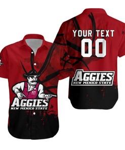 New Mexico State Aggies Hawaii Shirt Basketball Net Grunge Pattern- NCAA