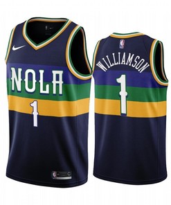 New Orleans Pelicans 1 Zion Williamson 2022-23 City Edition Navy Jersey - Men Jersey