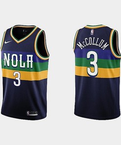 New Orleans Pelicans 3 C.J. McCollum 2022-23 City Edition Navy Men Jersey