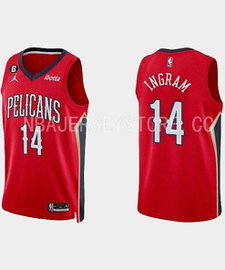 New Orleans Pelicans Brandon Ingram 14 Red 2022-23 Statement Edition Men Jersey