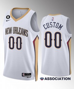New Orleans Pelicans Custom 00 Association Edition 2022-23 White Jersey Swingman