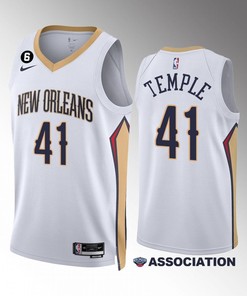 New Orleans Pelicans Garrett Temple 41 Association Edition 2022-23 White Jersey Swingman