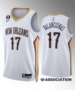 New Orleans Pelicans Jonas Valanciunas 17 Association Edition 2022-23 White Jersey Swingman