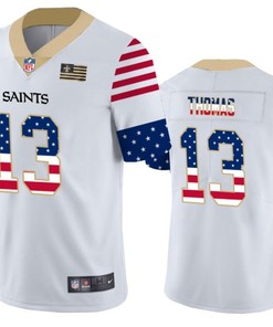 New Orleans Saints 13 White Throwback Flag Jersey