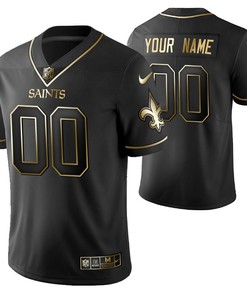 New Orleans Saints 2021 Nfl Golden Brandedition Black Jersey Gift With Custom Name Number For Saints Fans