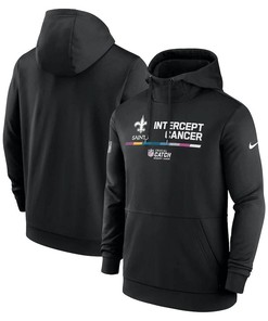 New Orleans Saints 2022 NFL Crucial Catch Therma Performance Pullover Hoodie - Black
