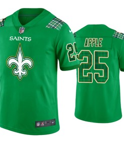 New Orleans Saints #25 Eli Apple Jersey St. Patricks Day Kelly Green Lucky - Men