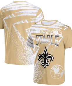 New Orleans Saints All Over Print T-Shirt - Gold