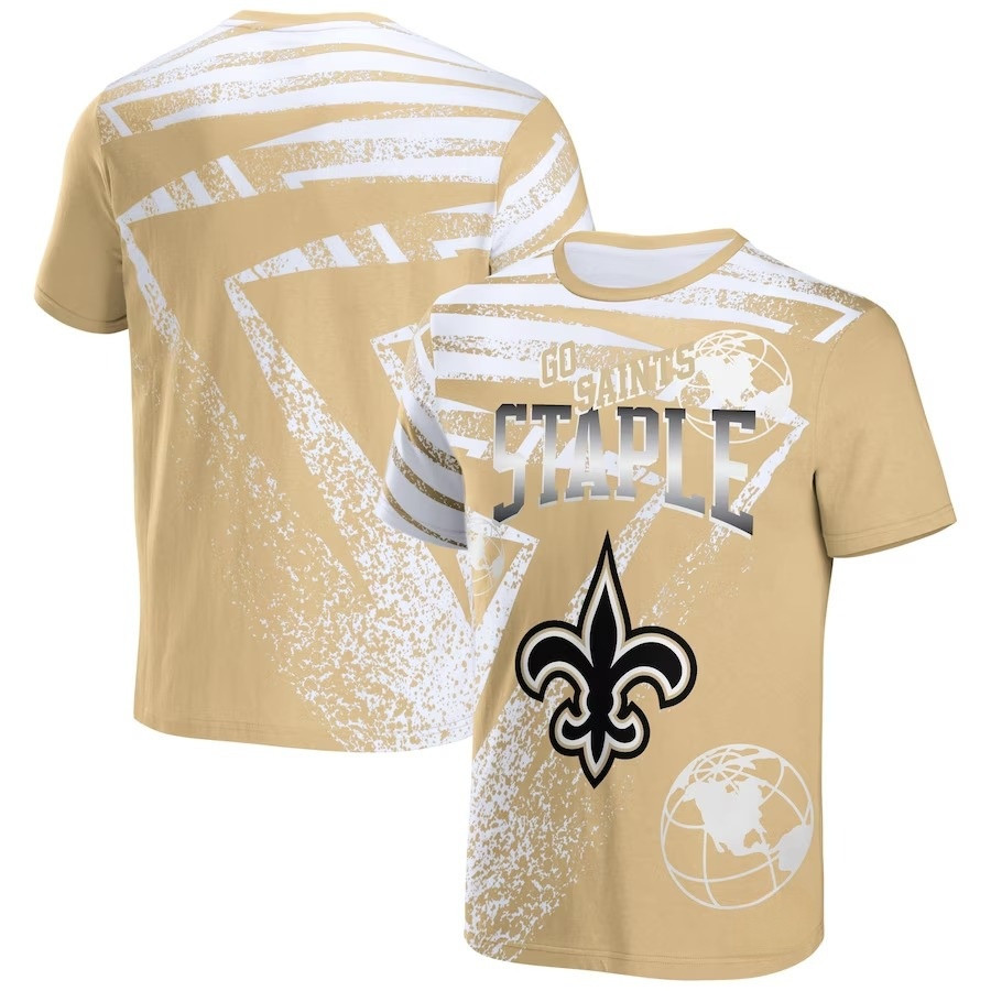 New Orleans Saints All Over Print T-Shirt - Gold