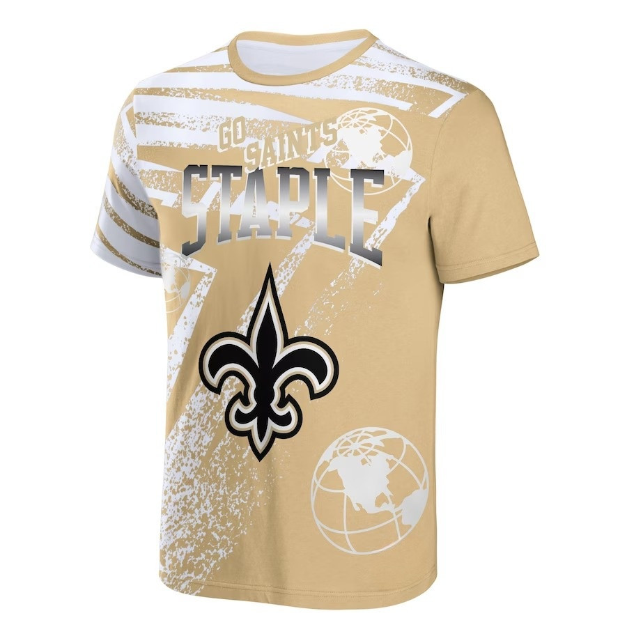 New Orleans Saints All Over Print T-Shirt - Gold