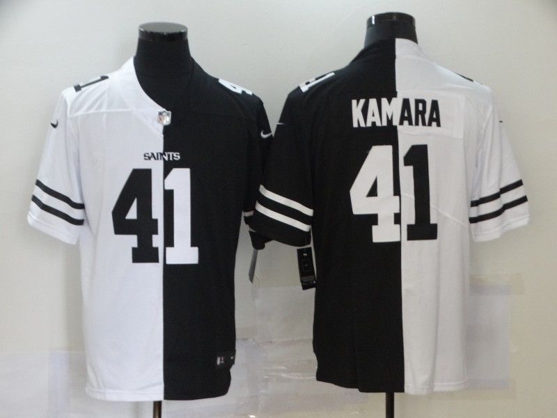 New Orleans Saints Alvin Kamara #41 Nfl 2020 Black And White Jersey