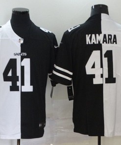 New Orleans Saints Alvin Kamara #41 Nfl 2020 Black And White Jersey