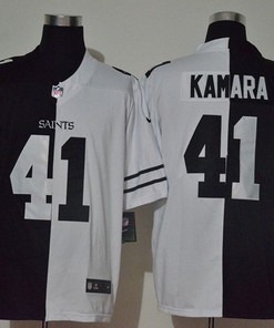 New Orleans Saints Alvin Kamara #41 Nfl 2020 Black And White Jersey