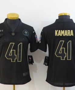 New Orleans Saints Alvin Kamara #41 Nfl 2020 Black Womens Jersey